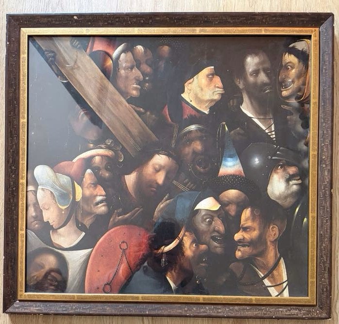 Ingelijste kunstdruk “De kruisdraging" van Jheronimus Bosch, Ophalen