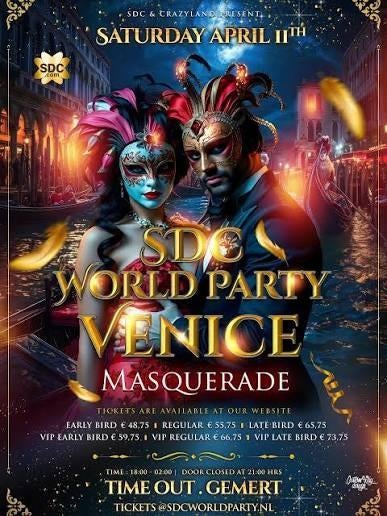 2x crazyland sdc worldparty venice vip kaartjes, Twee personen