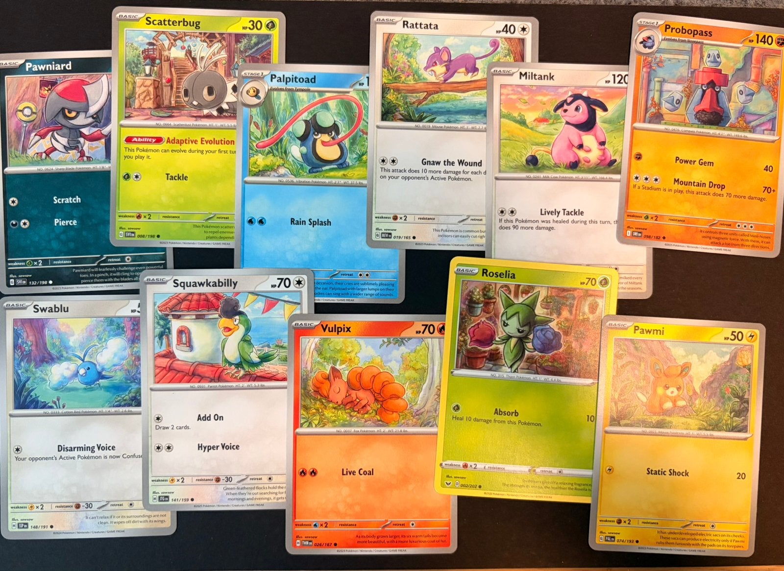 Pokémon collectie sowsow (11 kaarten), Ophalen of Verzenden, Zo goed als nieuw, Meerdere kaarten