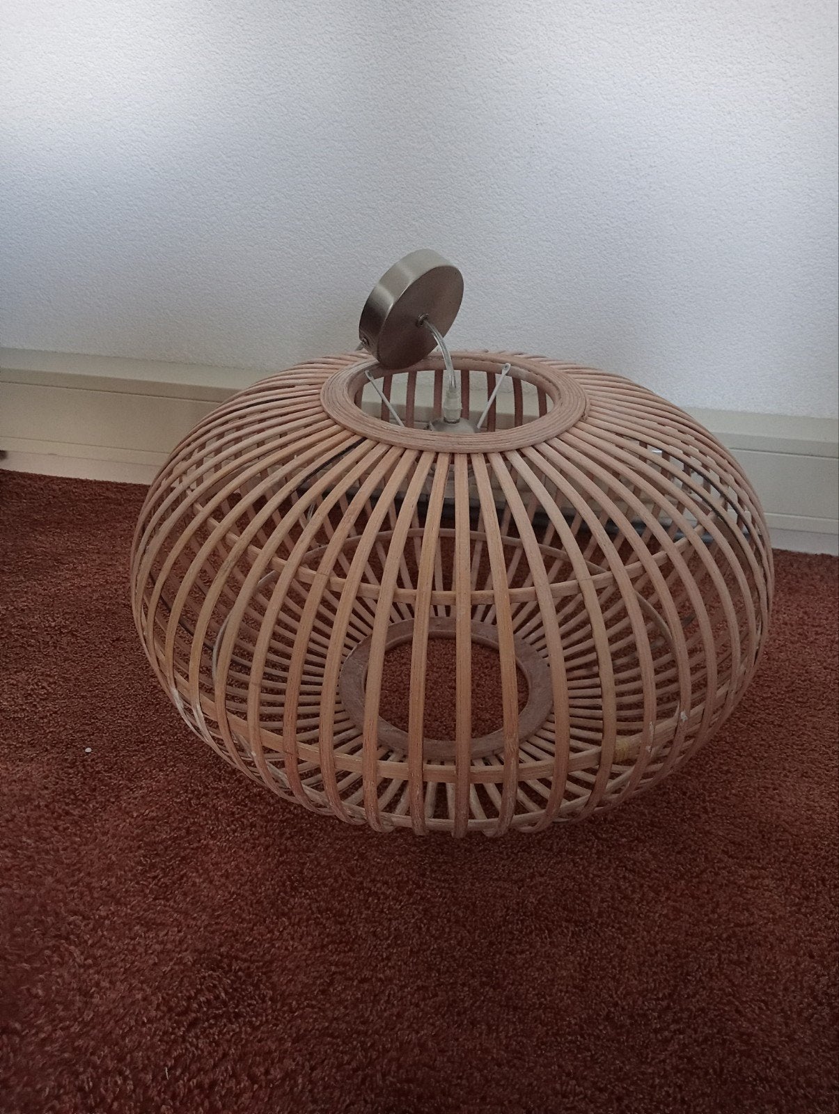 Rotan hanglamp, bamboe lampenkap, naturel, Ophalen, Gebruikt, Bohemian, Scandinavisch, Natuurlijk, Natuurlijk materiaal