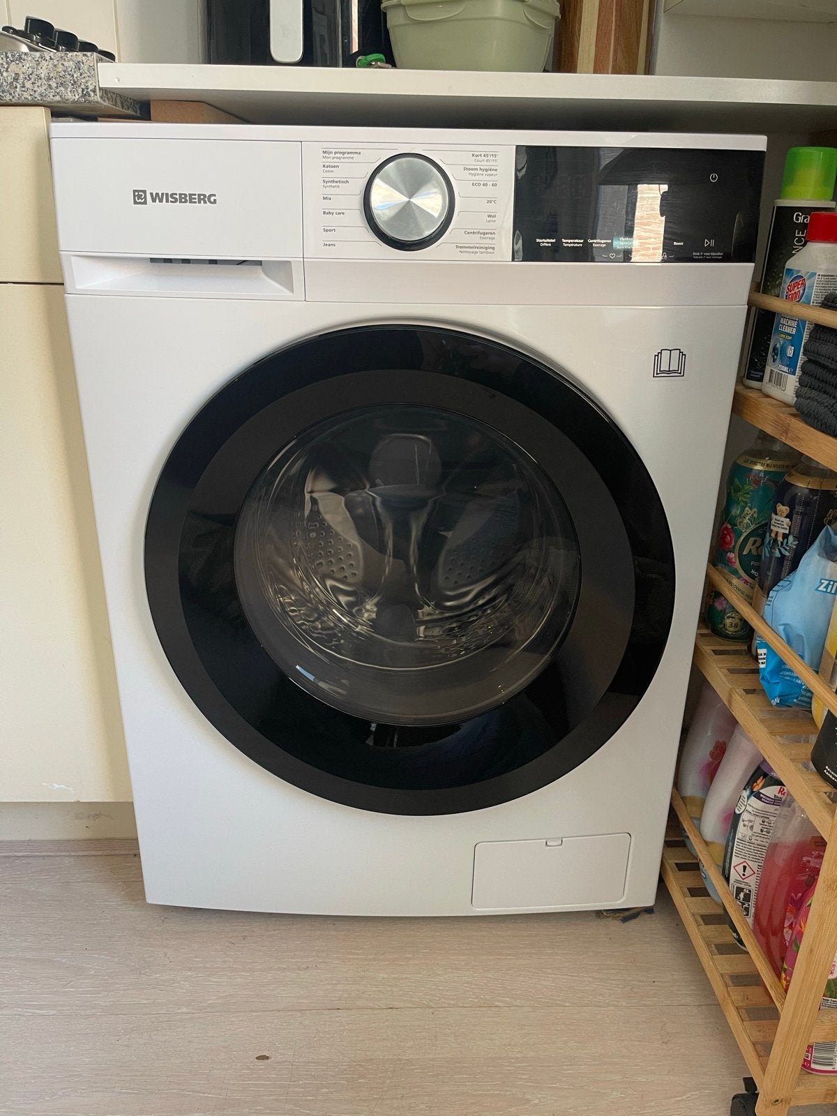 Wasmachine Wisberg, Witgoed en Apparatuur, Ophalen, 1200 tot 1600 toeren, 8 tot 10 kg, Zo goed als nieuw