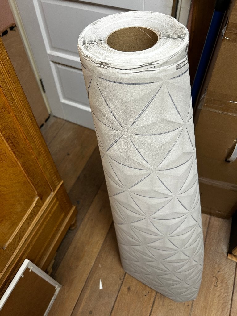 exclusief behang 1meter breed 3D motief, Ophalen, Grijs, Geometrisch, Modern