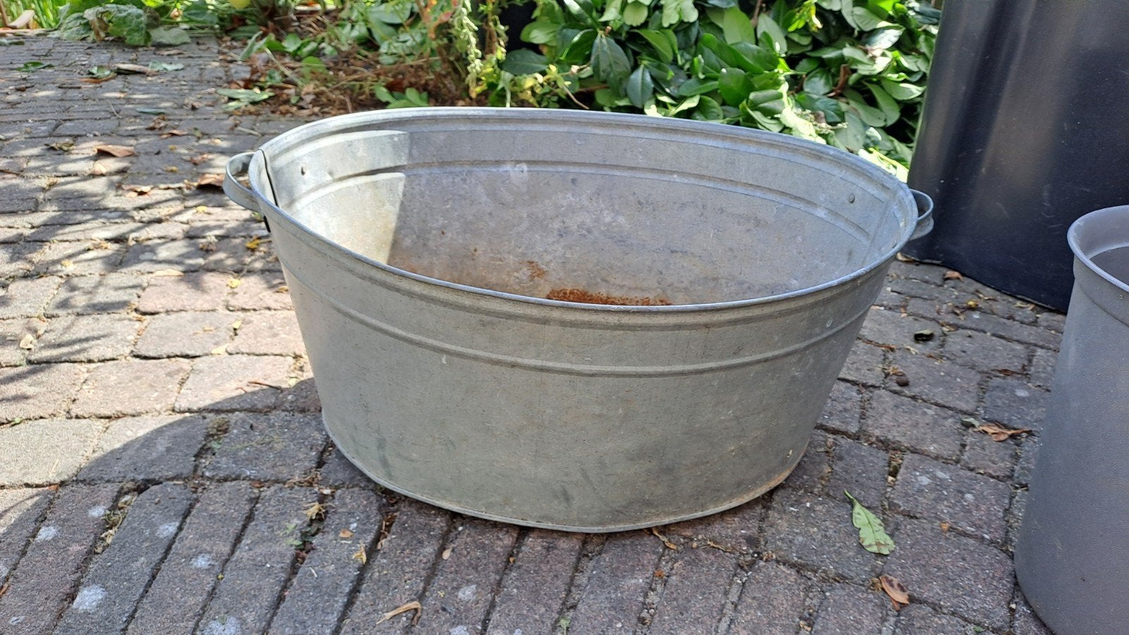 Oude authentieke zinken teil - 57x48x25 cm, Ophalen