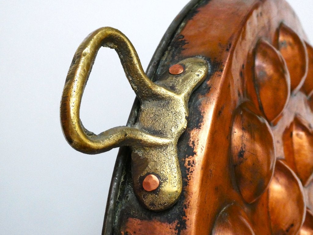 Grote antieke roodkoperen poffertjespan pan van ca. 1900, Ophalen of Verzenden, Koper