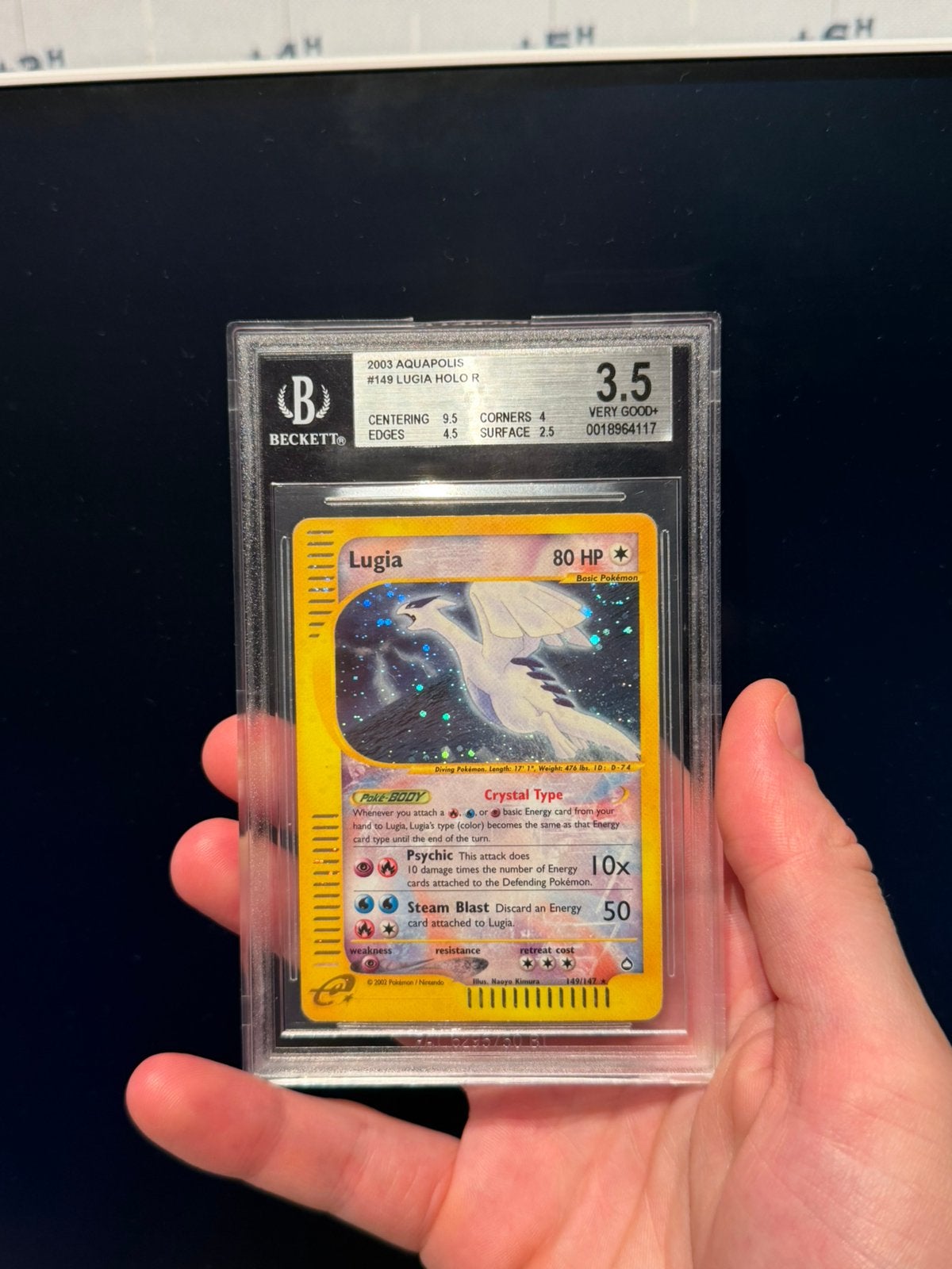 Lugia Aquapolis 149/147 Beckett 3.5, Ophalen of Verzenden, Losse kaart, Foil