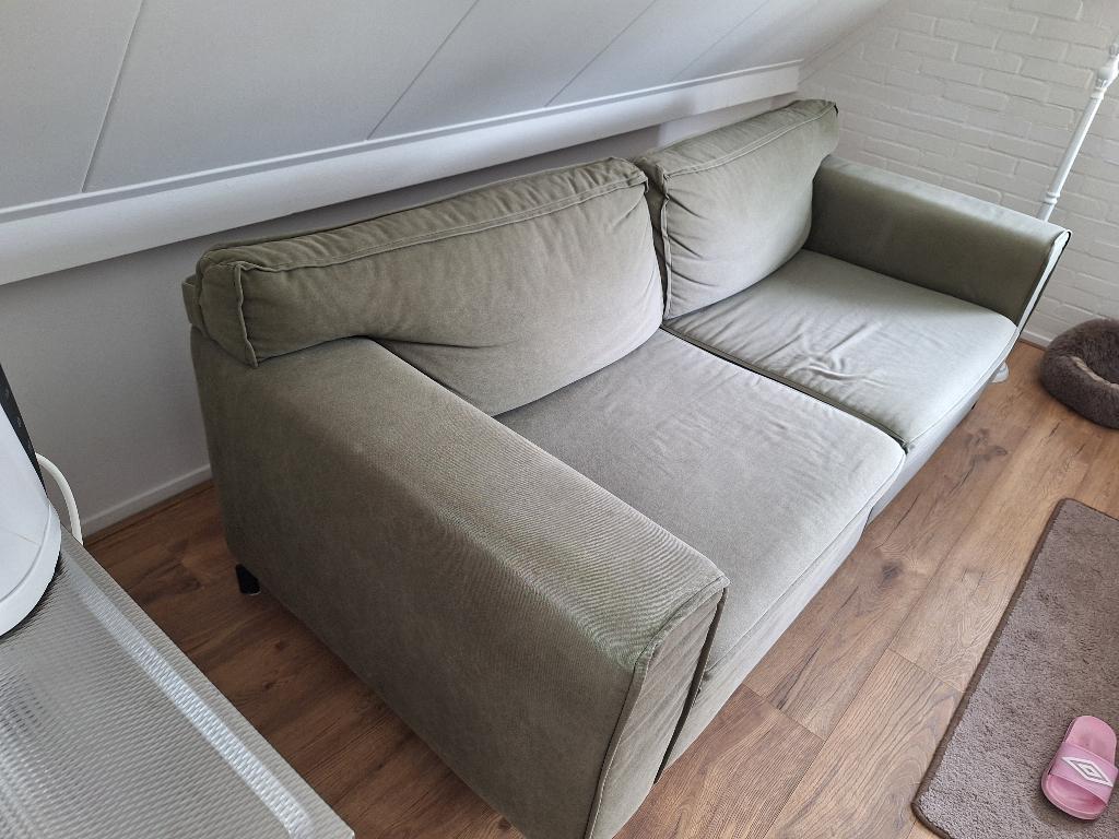 Groene bank Jack  Leenbakker te koop, Driepersoons, 75 tot 100 cm, Ophalen of Verzenden, Zo goed als nieuw