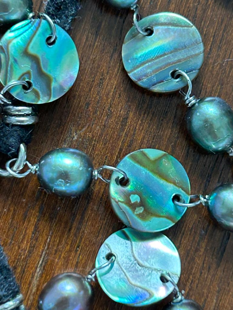 Unieke met parels en abalone schelp, Ophalen, Zo goed als nieuw, Overige materialen, Met bedels of kralen