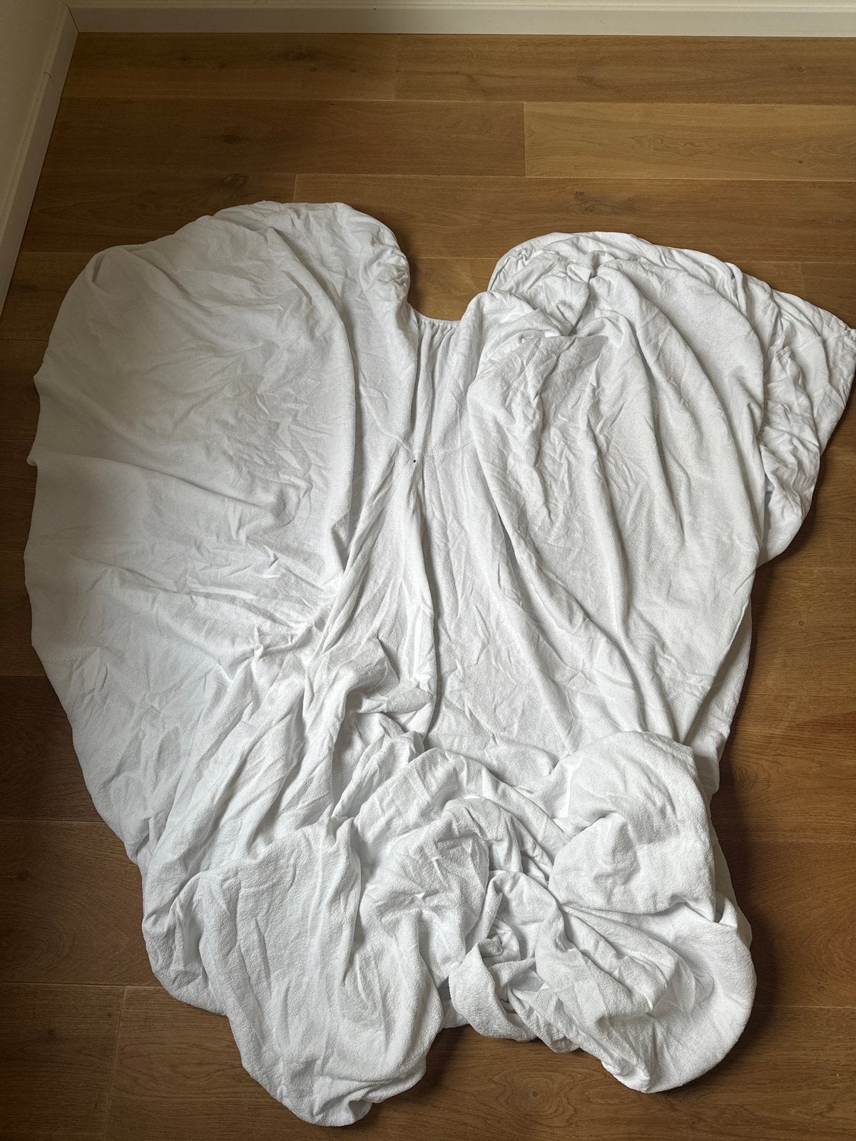 Splittopper molton 200x200 cm, Ophalen, Lits-jumeaux, Wit, Hoeslaken of Sloop