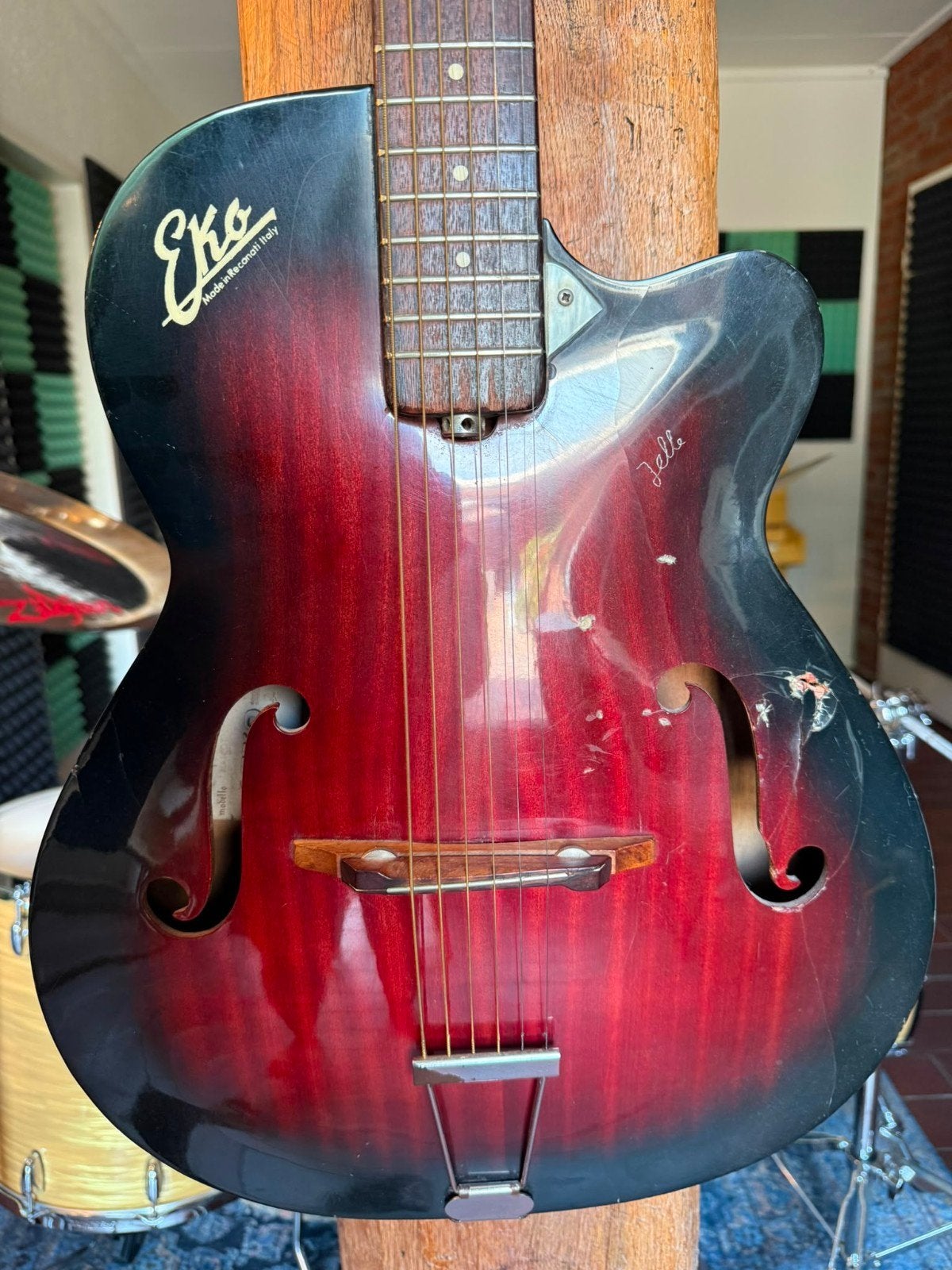 Vintage Eko Archtop Gitaar - Made in Recanati Italy, Ophalen of Verzenden, Gebruikt, Overige typen