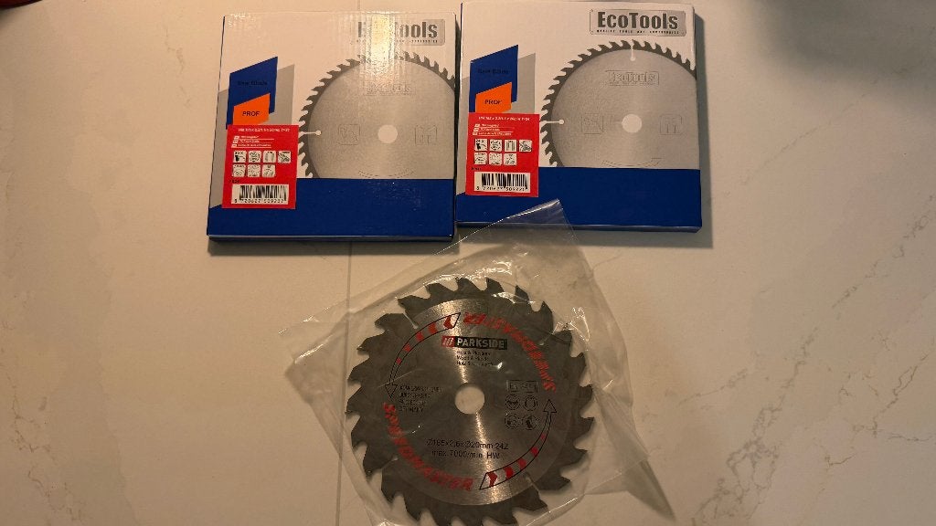 Zaagbladen set (3 stuks) - 165mm voor hout, Doe-het-zelf en Verbouw, Invalzaag, Nieuw, Ophalen of Verzenden, 30 tot 70 mm