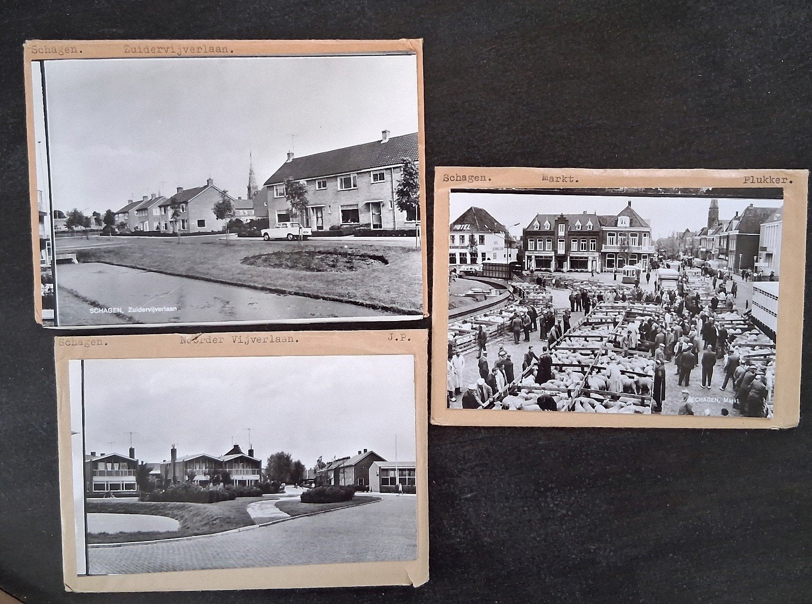 Schagen, 10 x glasplaat JosPe, Markt, Ophalen of Verzenden, 1960 tot 1980, Ongelopen, Noord-Holland