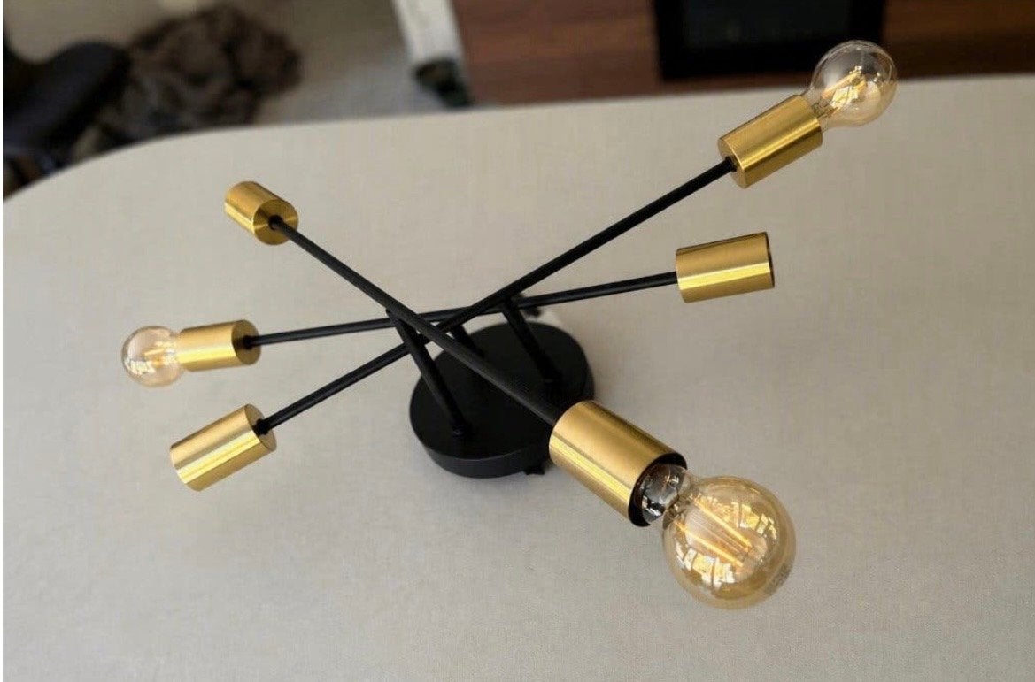 Westwing Plafondlamp Zwart/Goud - Modern Design, Minder dan 50 cm, Ophalen of Verzenden, Zo goed als nieuw, Minder dan 25 cm