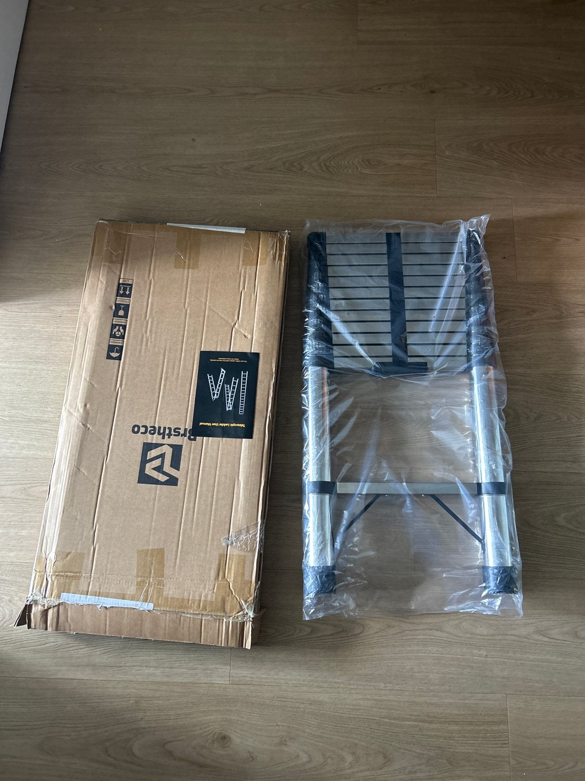 Nieuwe brstheco uitschuif telescoop ladder., Doe-het-zelf en Verbouw, Ophalen, Nieuw, Ladder, Opvouwbaar of Inschuifbaar