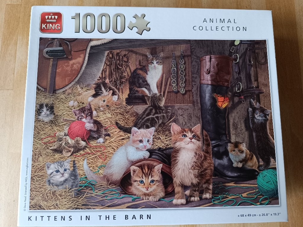 1000 stukjes King legpuzzel Kittens, Ophalen of Verzenden, 500 t/m 1500 stukjes, Zo goed als nieuw, Legpuzzel