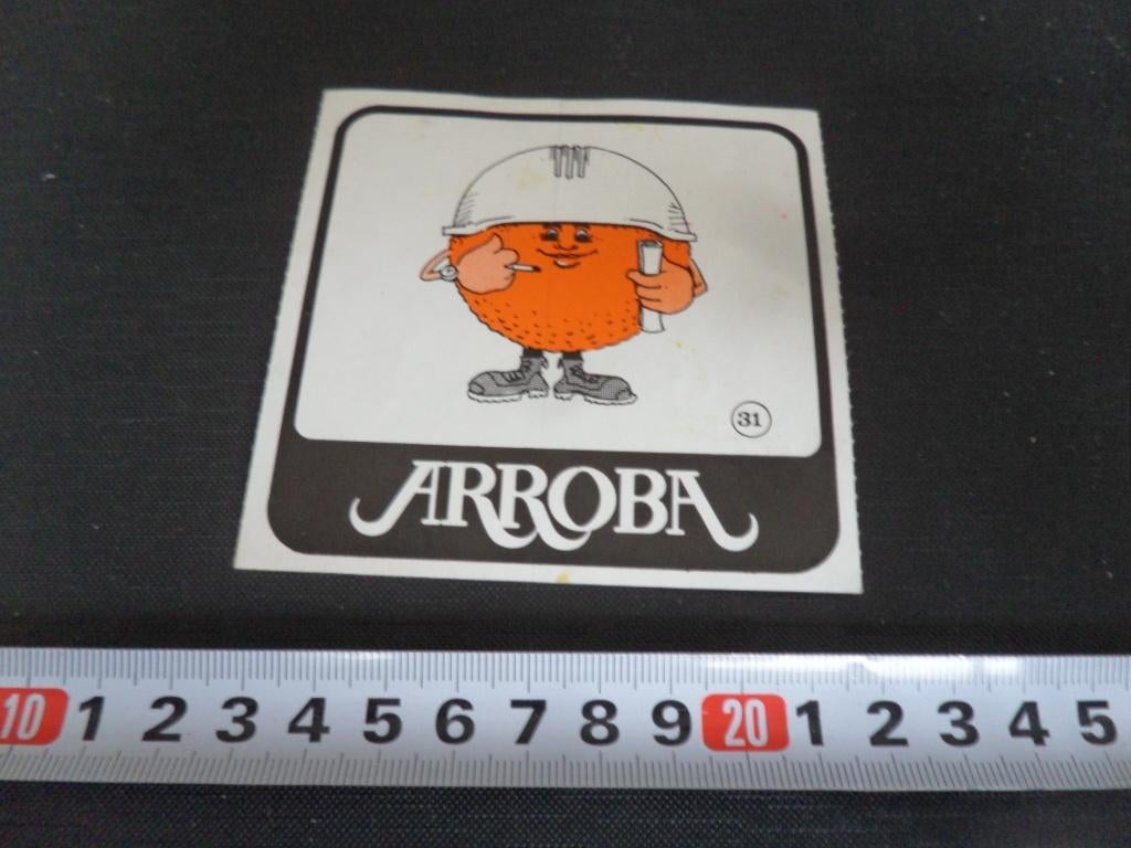 sticker arroba #31 strip sinaasappel bouwvakker architect, Ophalen, Zo goed als nieuw