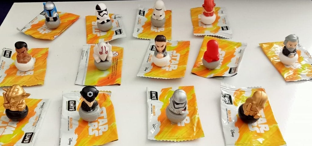 13 rollinz star wars met zakjes (2018) (missen 7 rollinz), Ophalen of Verzenden, Zo goed als nieuw, Actiefiguurtje