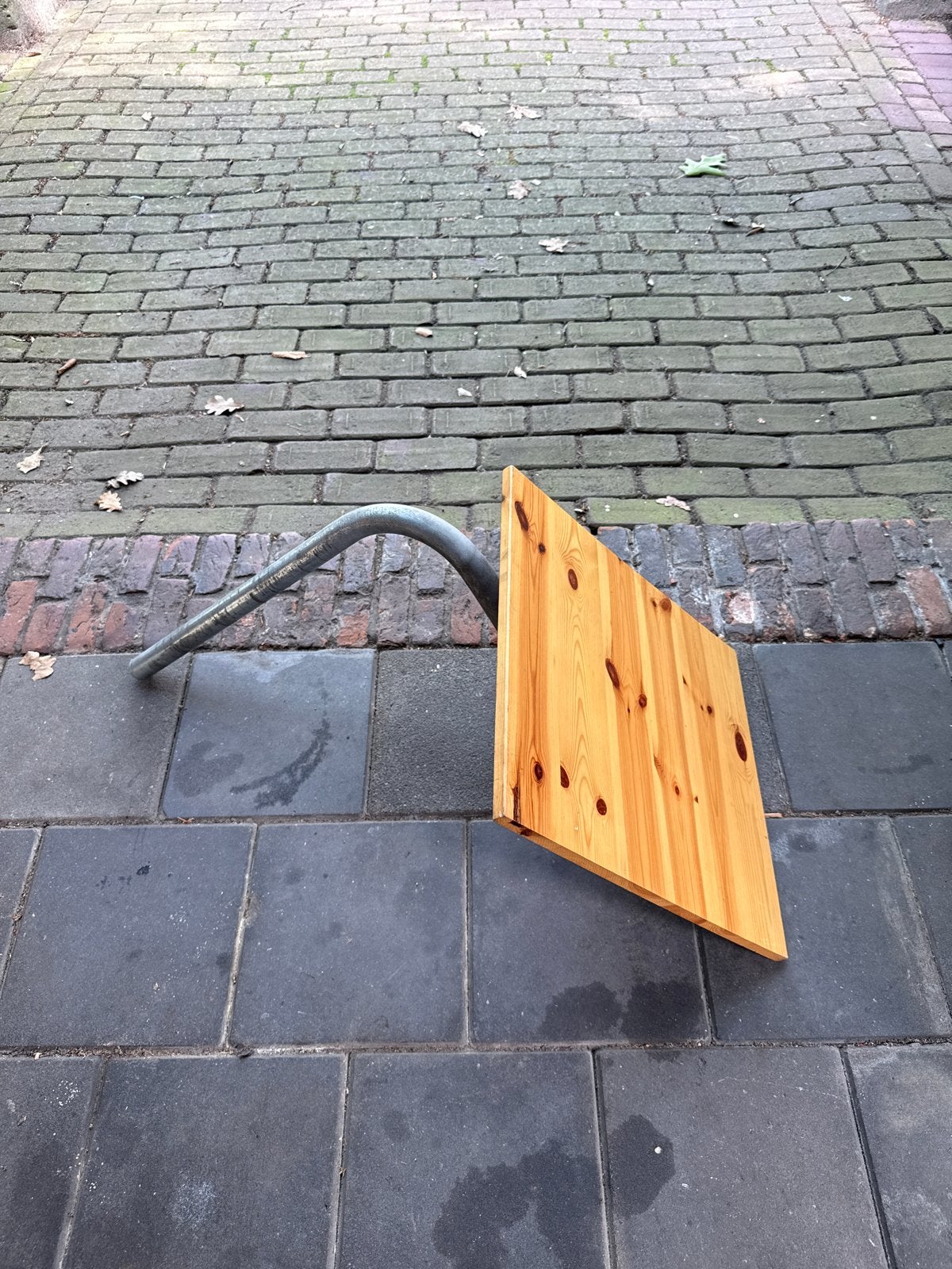 Tafel voor Volkswagen T3 Camper - Houten blad met poot, Caravans en Kamperen, Caravan accessoires, Ophalen of Verzenden, Gebruikt