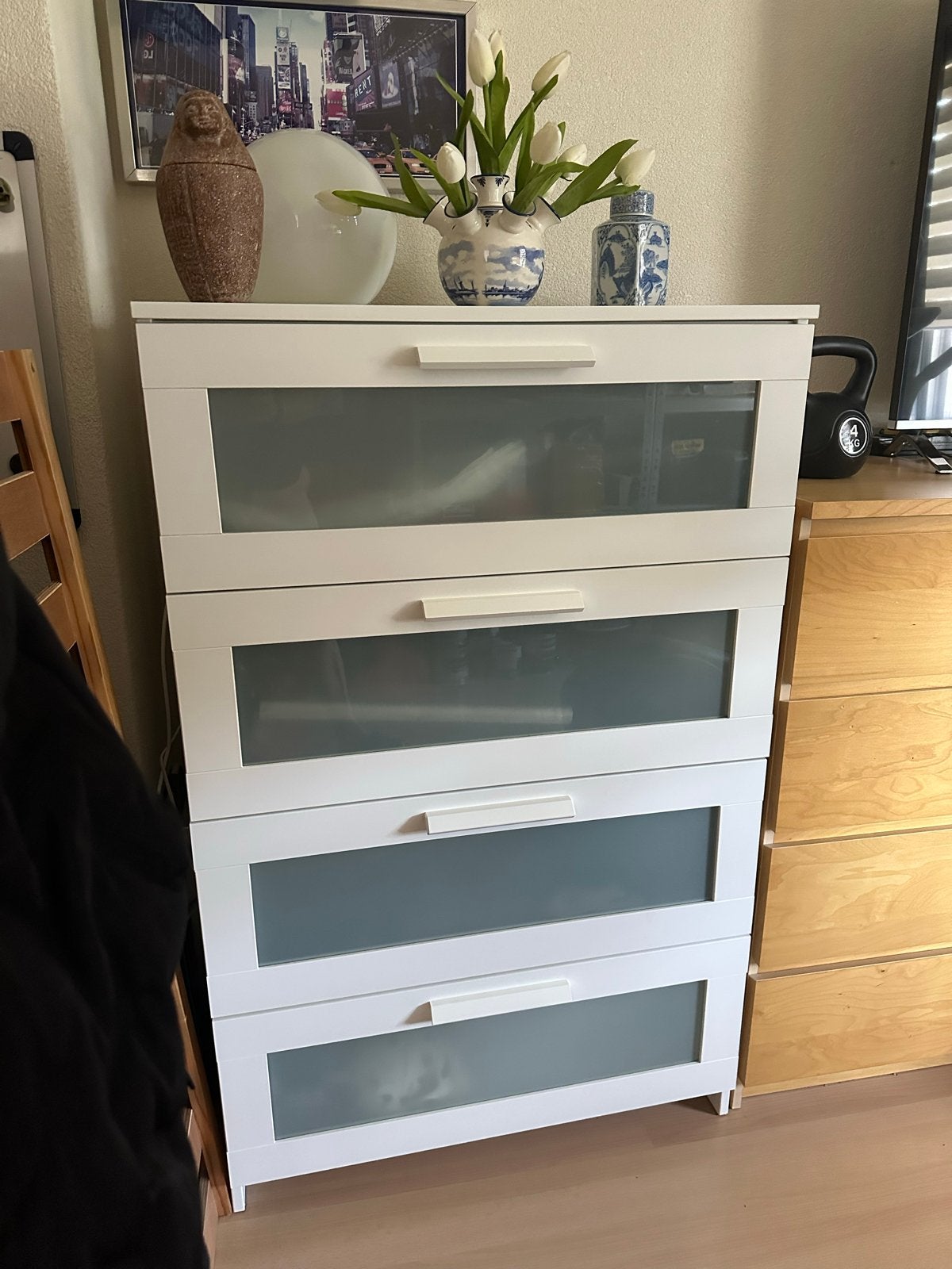 Ikea kast met lades en glazen fronten, Ophalen, Gebruikt, 50 tot 100 cm, Met lade(s)