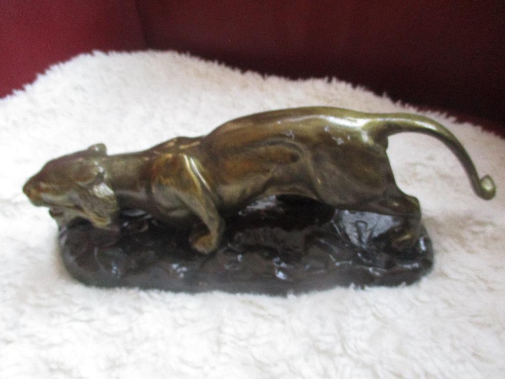 bronzen/messing leeuw art deco, Antiek en Kunst, Antiek | Koper en Brons, Ophalen of Verzenden, Brons