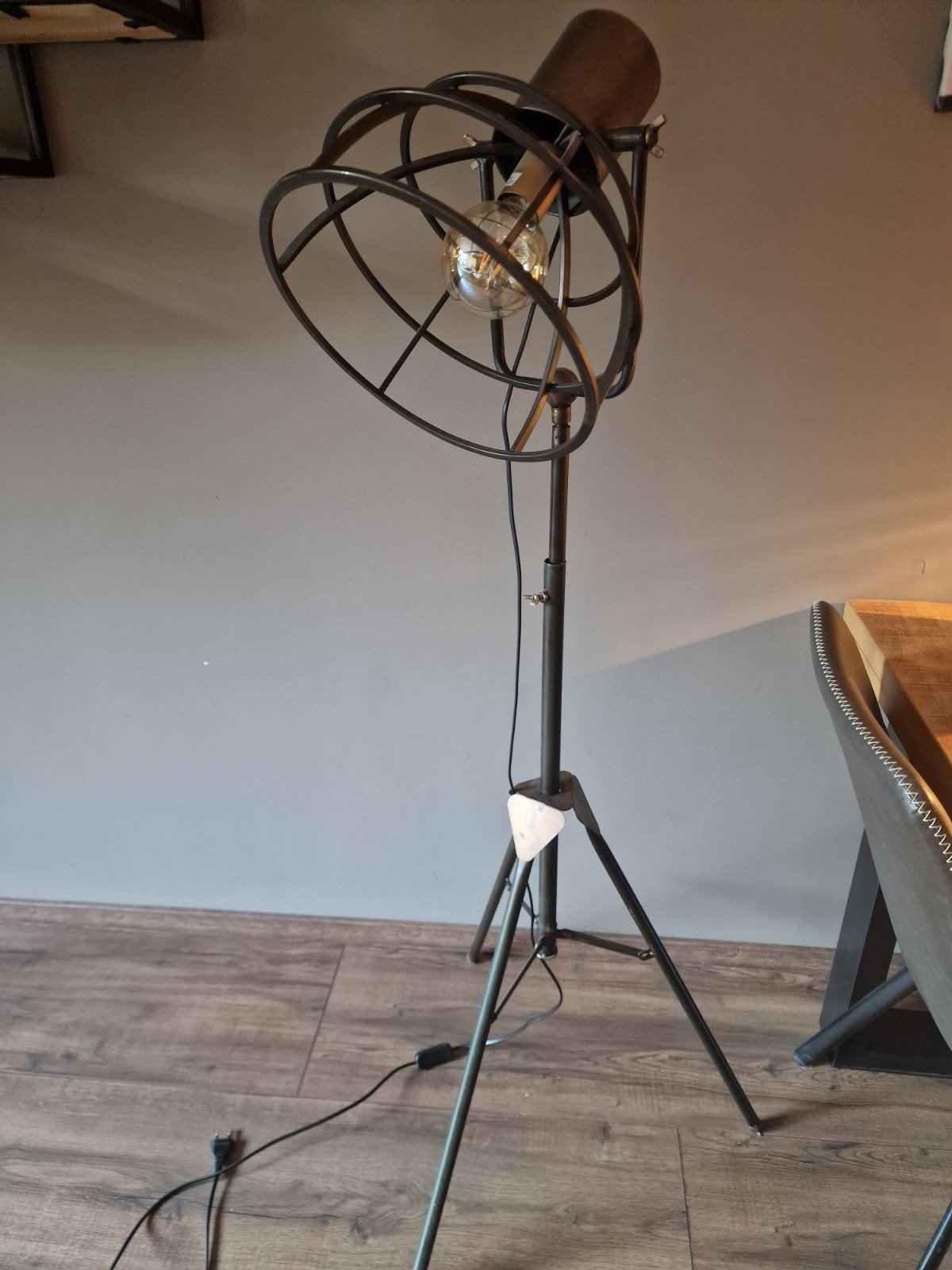 industriële vloerlamp, Ophalen, E27 (groot), Zo goed als nieuw, Metaal