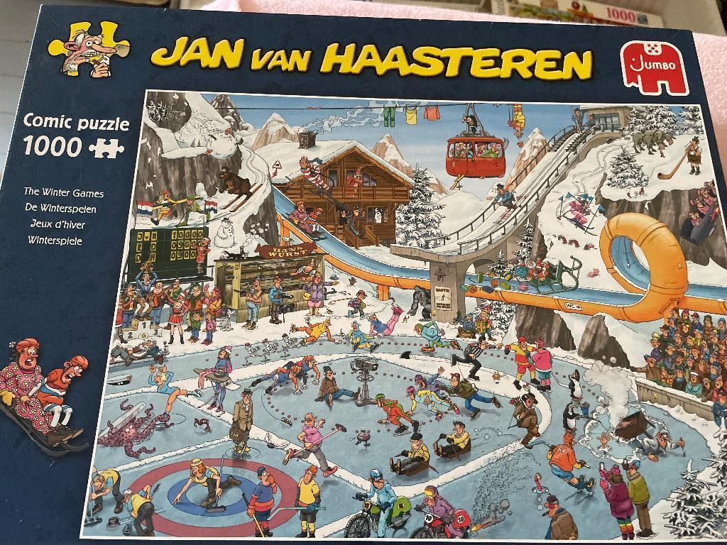 Jan van Haasteren puzzel 1000 stukjes The wintergames, Ophalen, 500 t/m 1500 stukjes, Zo goed als nieuw