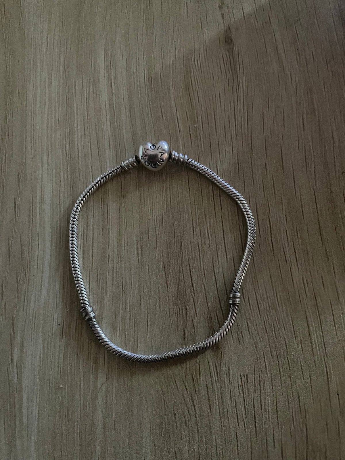 Pandora Moments Hart & Snake Chain Armband - 20 cm, Ophalen, Gebruikt, Zilver