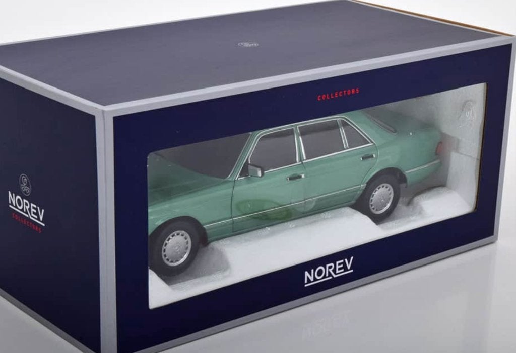 Mercedes Benz 560 SEL 1991 L.GROEN MET. 1/18 NOREV R. 183469, Hobby en Vrije tijd, Modelauto's | 1:18, Verzenden, Nieuw, Auto