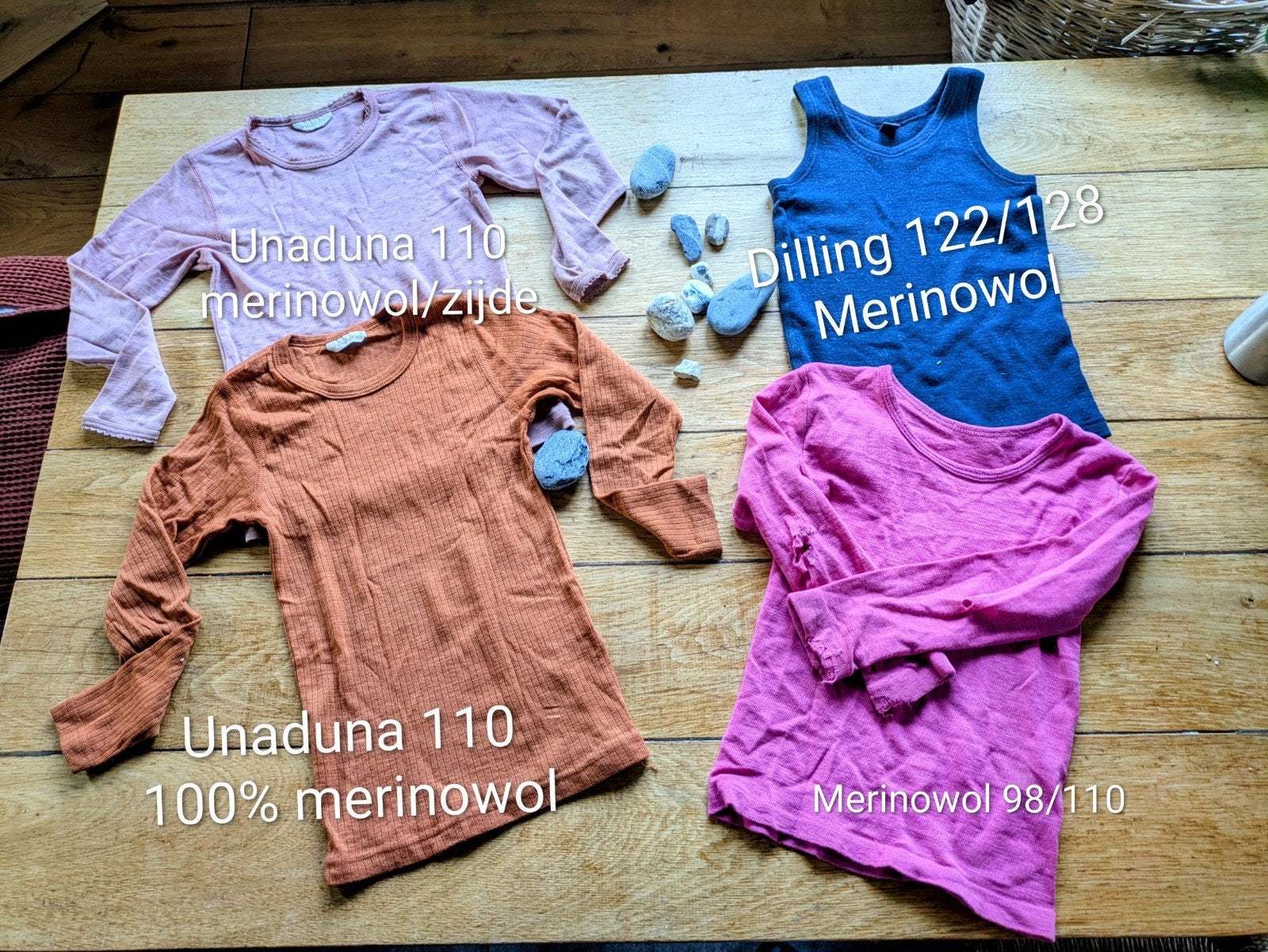 Merinowollen kinderkleding: Unaduna shirts & Dilling hemd, Kinderen en Baby's, Ophalen of Verzenden, Zo goed als nieuw, Unaduna, Dilling