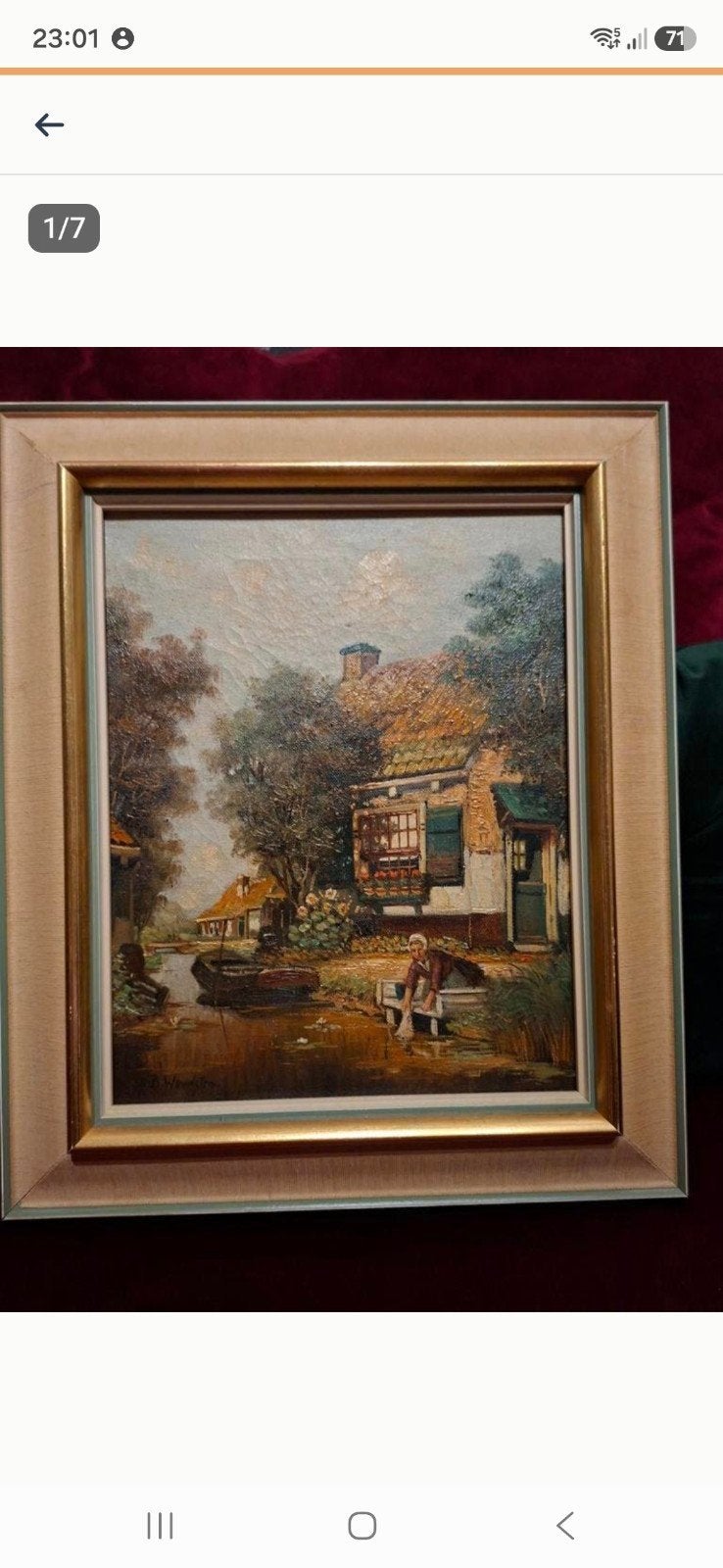 Bernardus Woudstra: Hollands dorpsgezicht met klederdracht, Antiek en Kunst, Kunst | Schilderijen | Klassiek, Ophalen of Verzenden