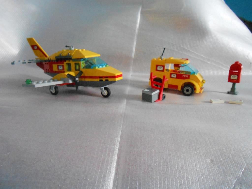 Lego City 7731 + 7732 Post vliegtuig + auto, Kinderen en Baby's, Speelgoed | Duplo en Lego, Ophalen, Lego, Compleet, Complete set