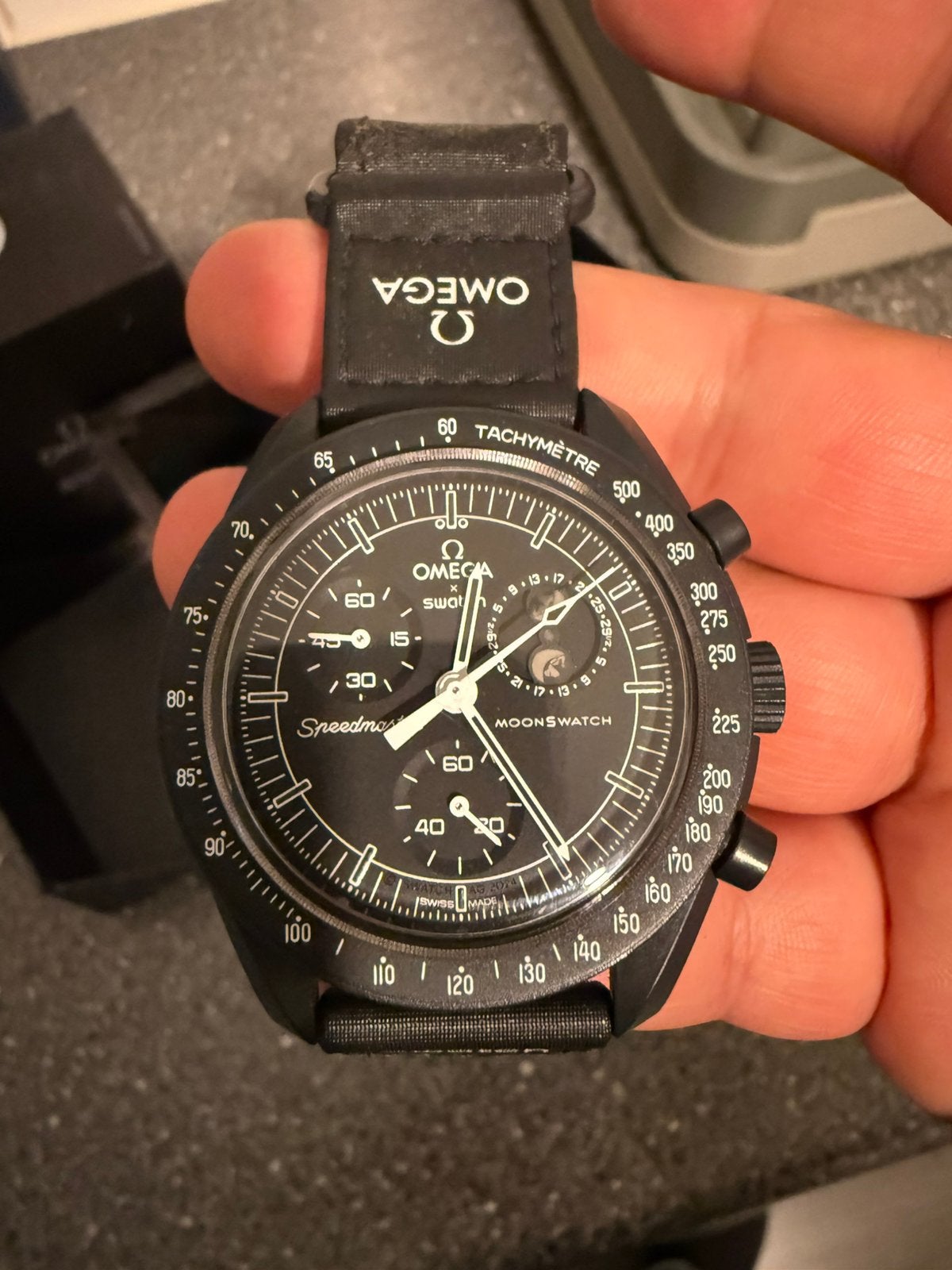 Swatch x omega moonphase, Sieraden, Tassen en Uiterlijk, Ophalen of Verzenden, Zo goed als nieuw, Kunststof, Omega
