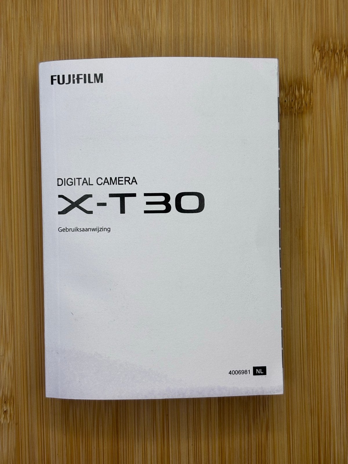 Handleiding Fujifilm X-T30 nederlandstalig, Ophalen of Verzenden, Zo goed als nieuw, Geen optische zoom
