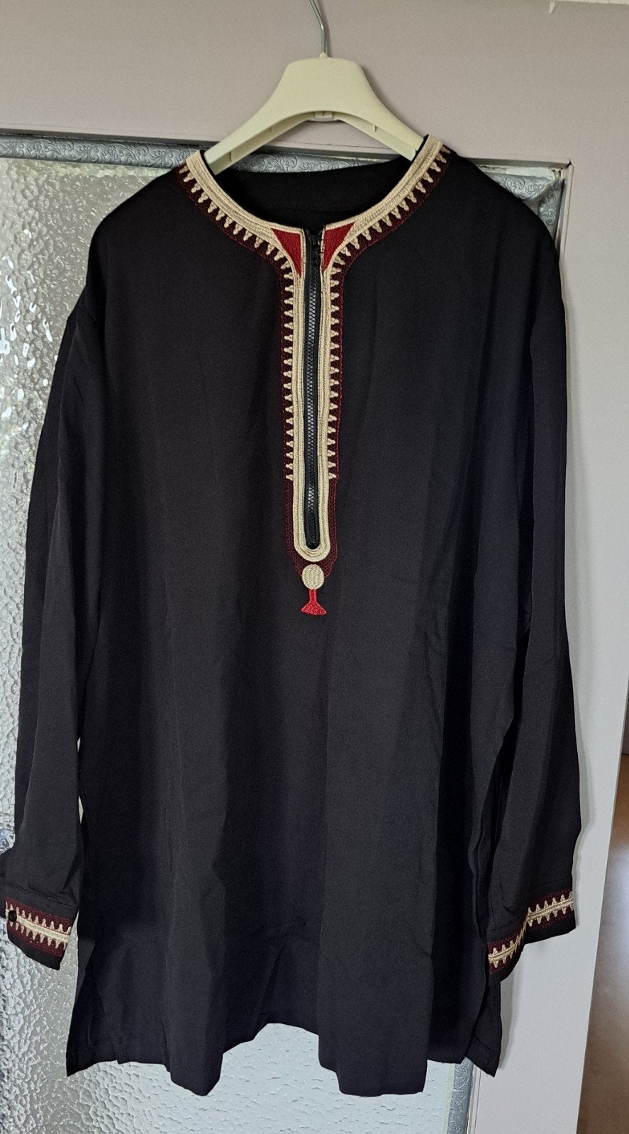 Indiase Herenkleding - Zwarte Kurta met Broek 5XL, Kleding | Heren, Ophalen, Nieuw, Onbekend