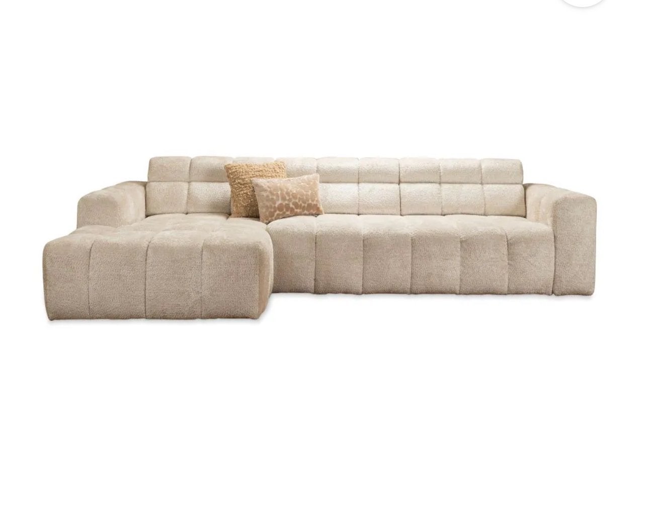 Nieuwe loungebank Jet - Taupe (nieuw in doos), Ophalen, 100 tot 125 cm, Hoekbank, Stof