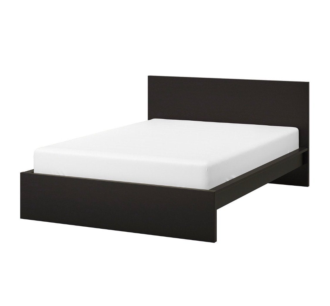 IKEA MALM Bedonderstel, zwartbruin, 140x200cm, Ophalen, Zwart, Tweepersoons, 140 cm