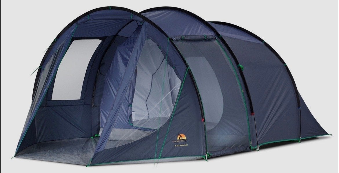 Ruime 4-persoons tunneltent Safarica Blackhawk 280 Deluxe, Ophalen, Gebruikt, Tot en met 4