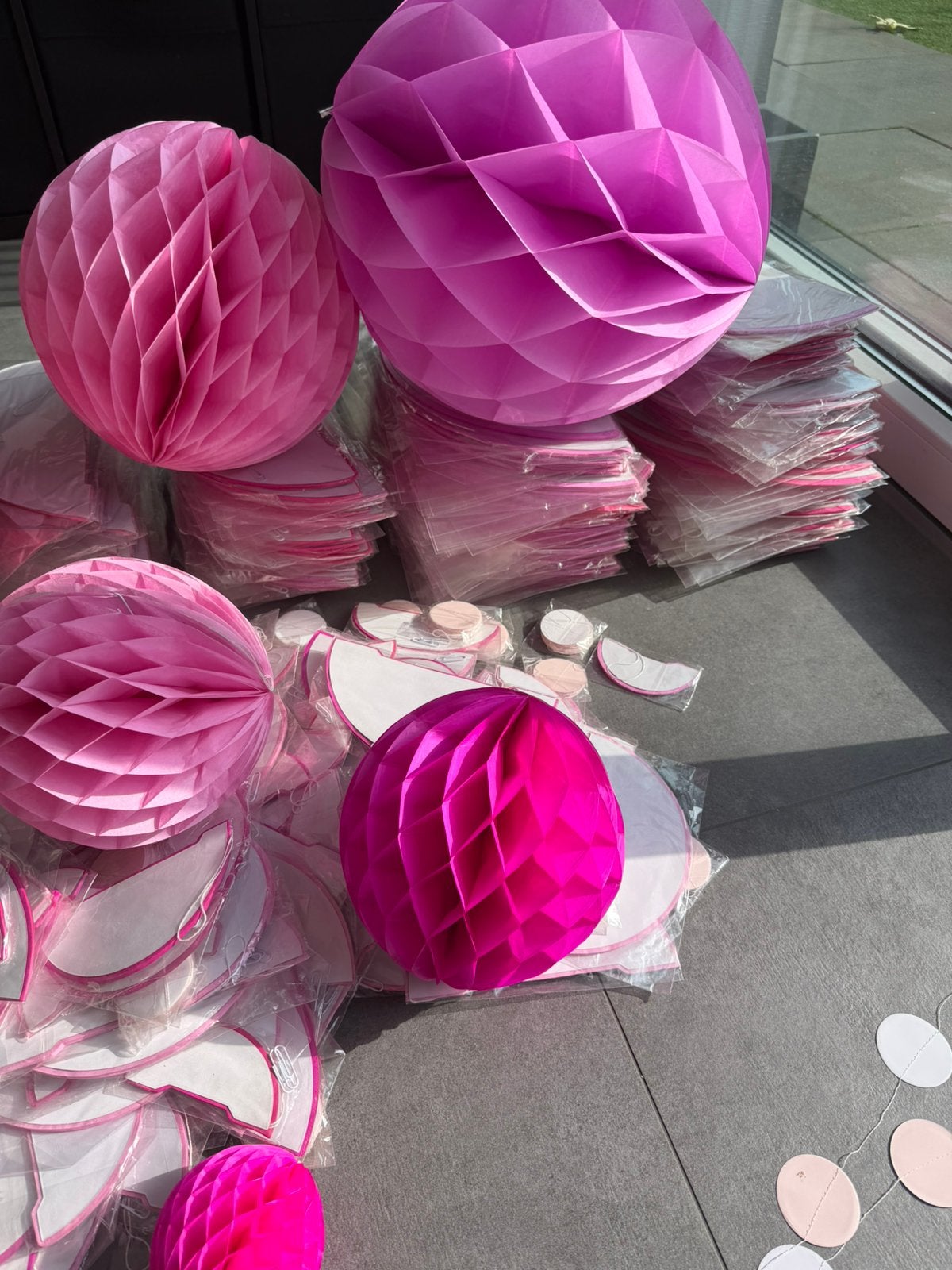 Roze versiering 120 stuks feest/babyshower, Ophalen, Nieuw, Versiering, Verjaardag