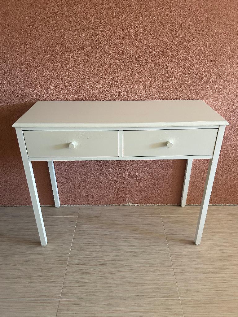 Sidetable beige breed 100, hoog 82, diep 40 cm, Ophalen, Gebruikt, 50 tot 100 cm, Overige houtsoorten
