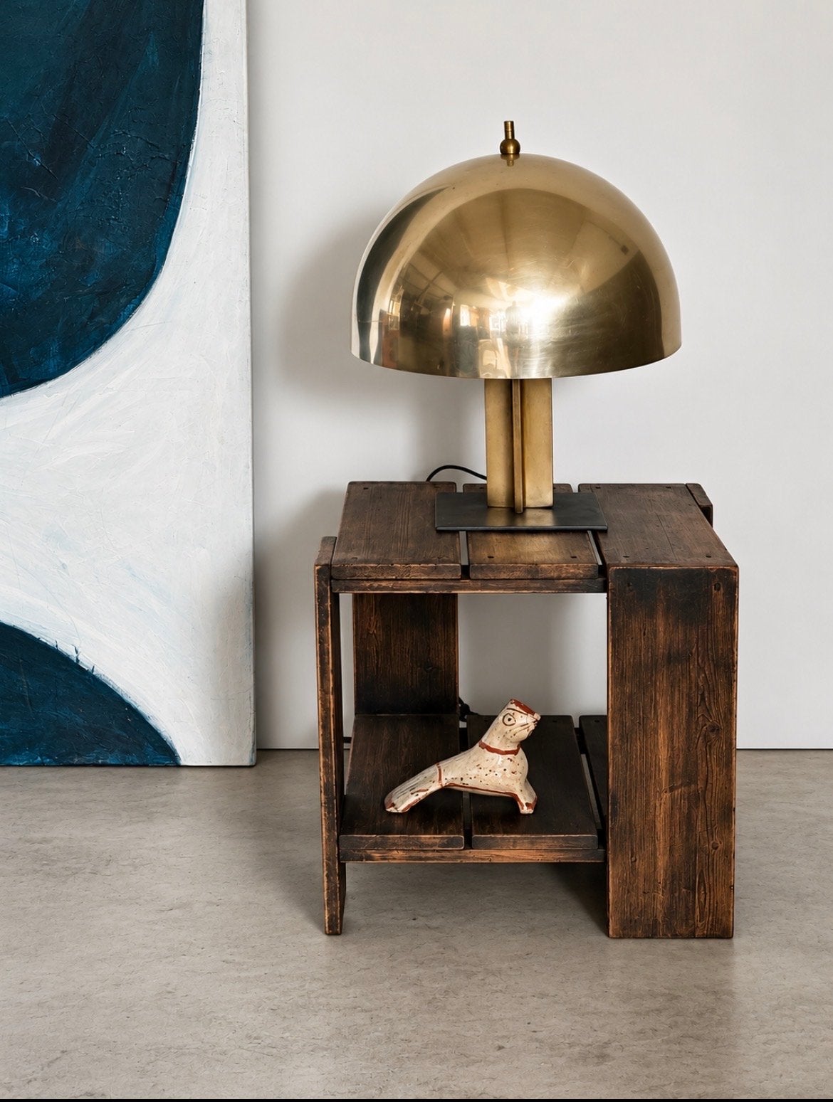 Vintage lamp, Huis en Inrichting, Lampen | Tafellampen, Ophalen, Gebruikt, Metaal, Vintage