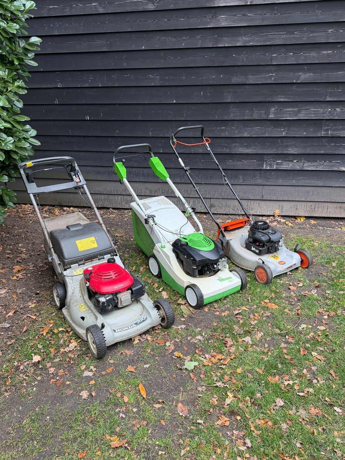 3 Grasmaaiers - Honda, Viking, Flymo - Opknappers, Ophalen, Cirkelmaaier, Gebruikt, Opvangbak