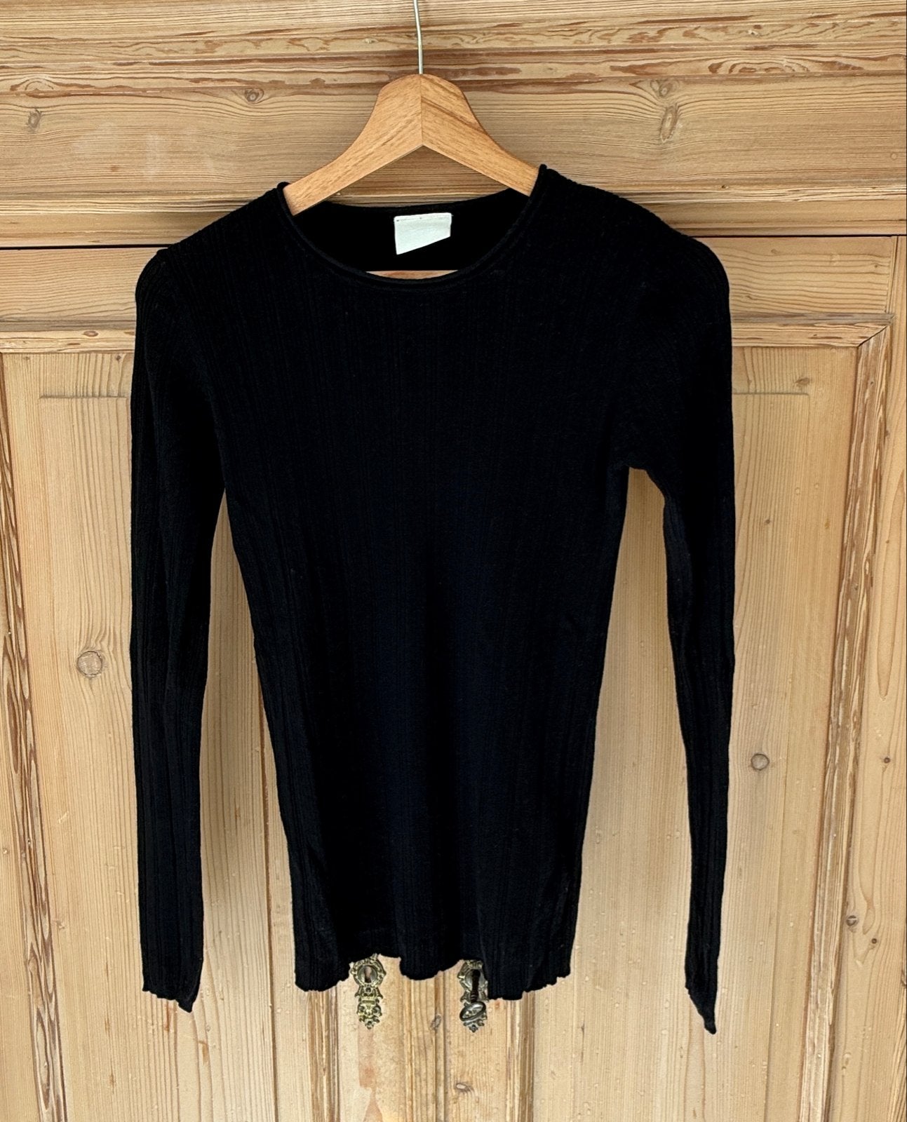 Zwarte Merino wollen FUB trui met rib patroon, maat S, Kleding | Dames, Truien en Vesten, Ophalen of Verzenden, Zo goed als nieuw