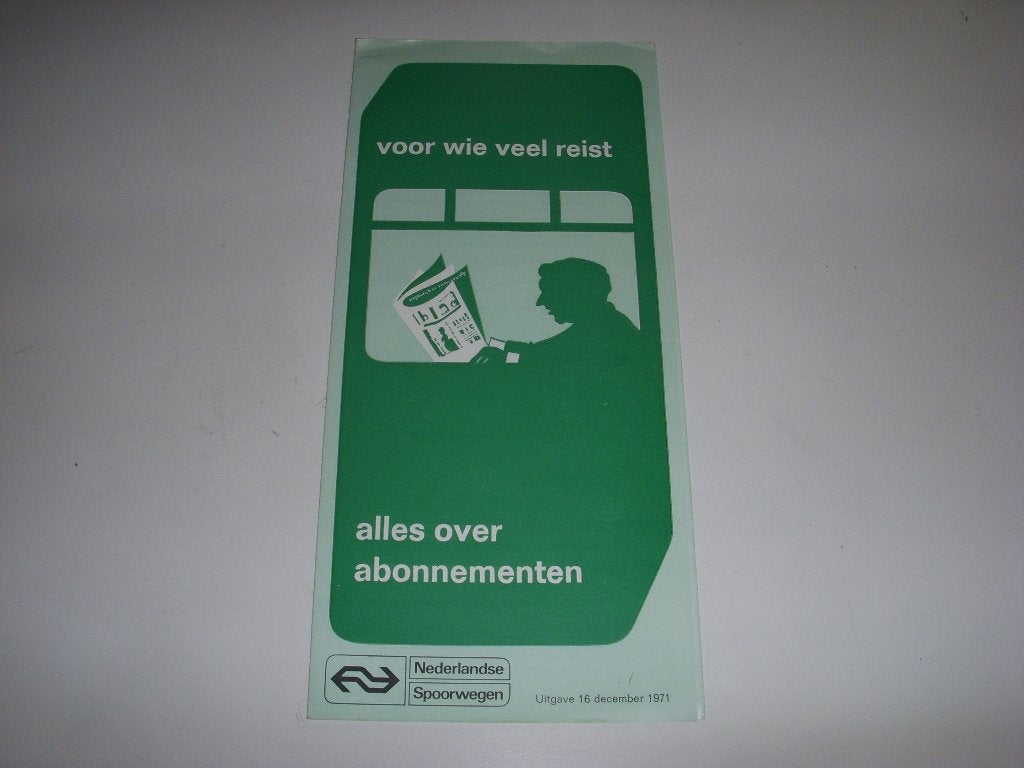 Folder Nederlandse Spoorwegen NS abonnementen 1971, Ophalen of Verzenden, Gebruikt, Trein, Overige typen