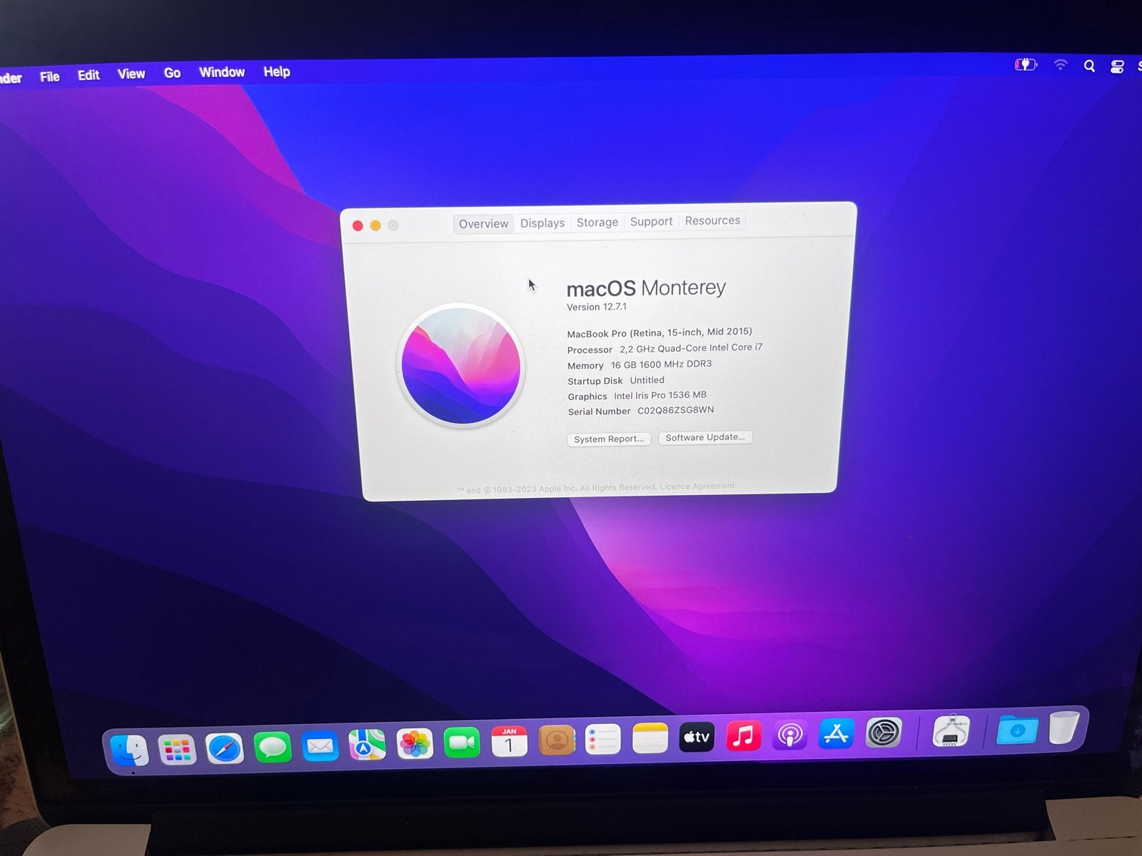 MacBook Pro 15-inch Mid 2015, 2.2Ghz i7, 16GB RAM, 256GB SSD, Computers en Software, Apple Macbooks, Gebruikt, 256 GB, 2 tot 3 Ghz