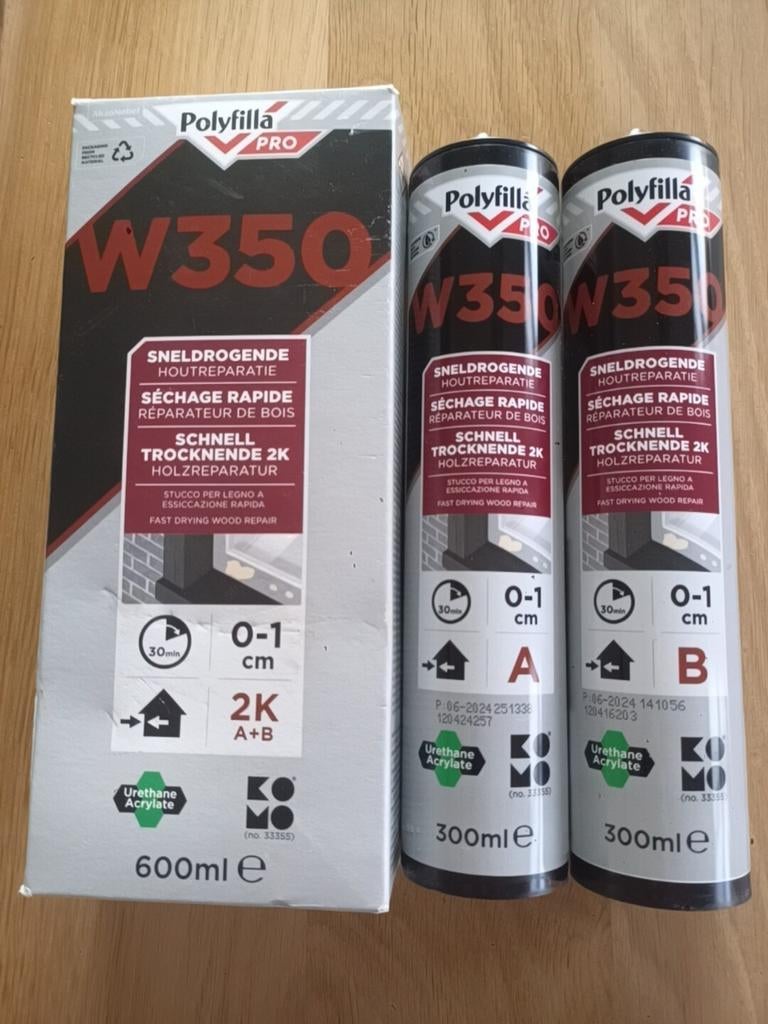 Polyfilla W350 600ml Houtreparatie  x 2 stukken met verzend, Doe-het-zelf en Verbouw, Schildersmaterialen, Polyfilla, Overige typen