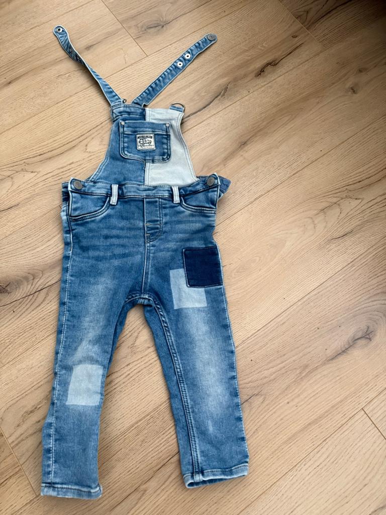 H&M spijker tuinbroek maat 92, Ophalen of Verzenden, Gebruikt, Jongen of Meisje, Broek