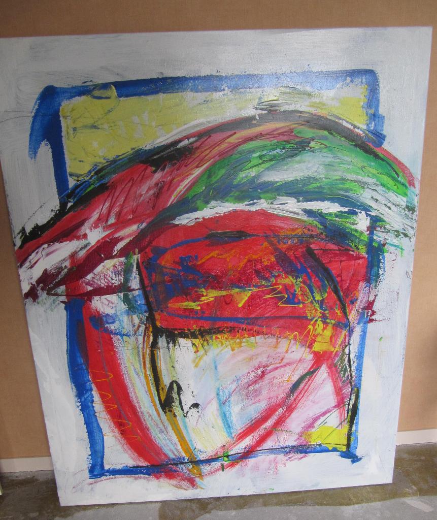 Kleurig schilderij abstract, Antiek en Kunst, Ophalen