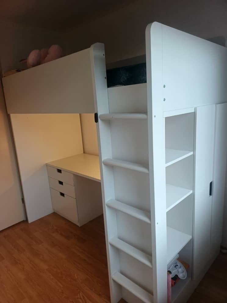 IKEA THT Hoogslaper met bureau en opbergruimte, Gebruikt, Eenpersoons, Ophalen of Verzenden, 200 cm