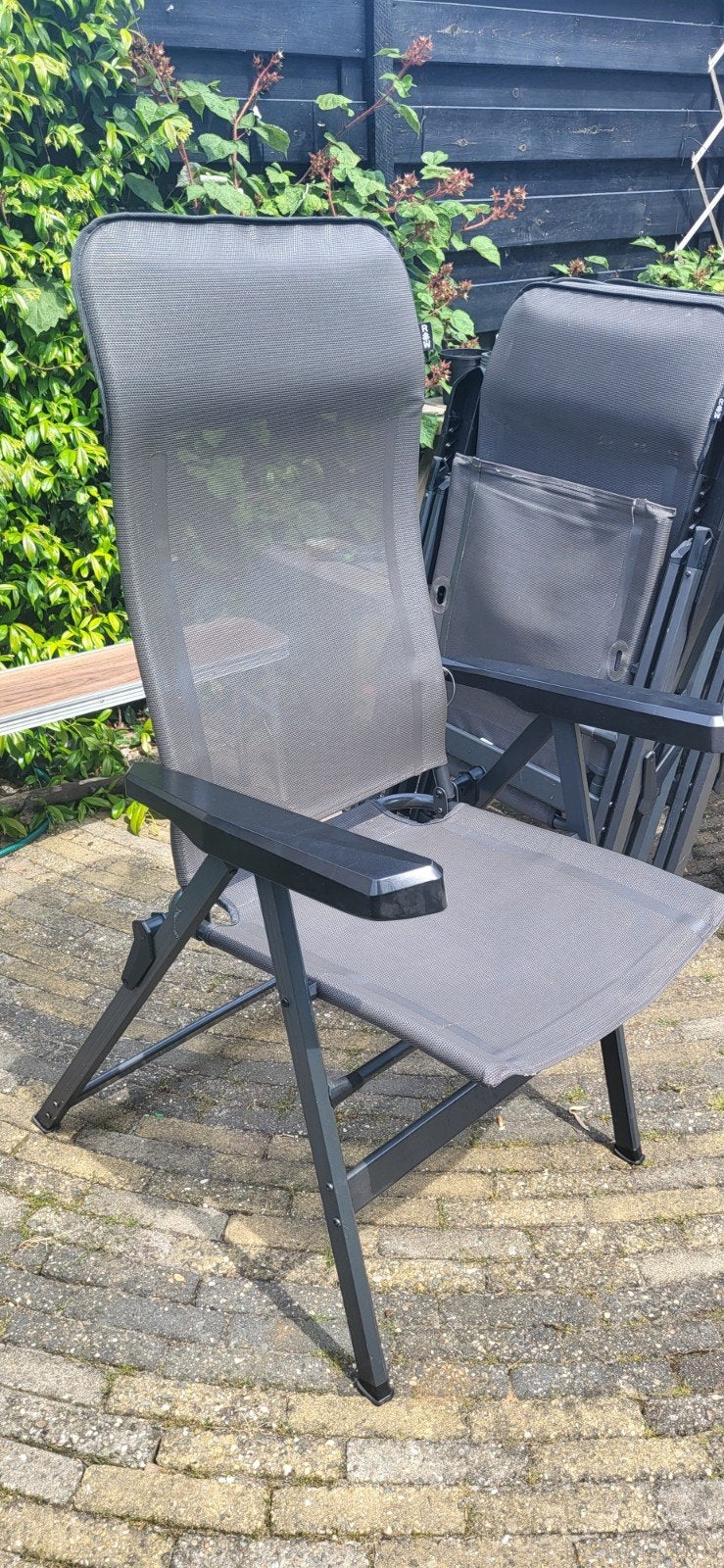 Set van 4 verstelbare campingstoelen - Zo goed als nieuw, Ophalen, Zo goed als nieuw, Metaal, Verstelbaar