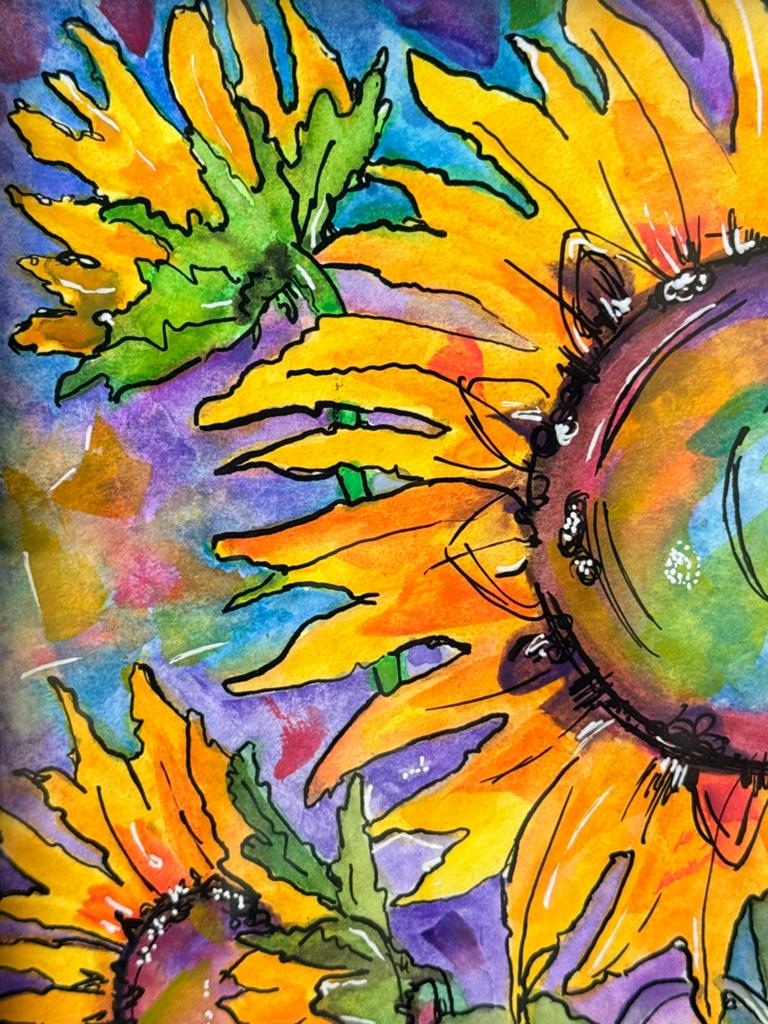 Sunflowers Aquarel, Ophalen of Verzenden