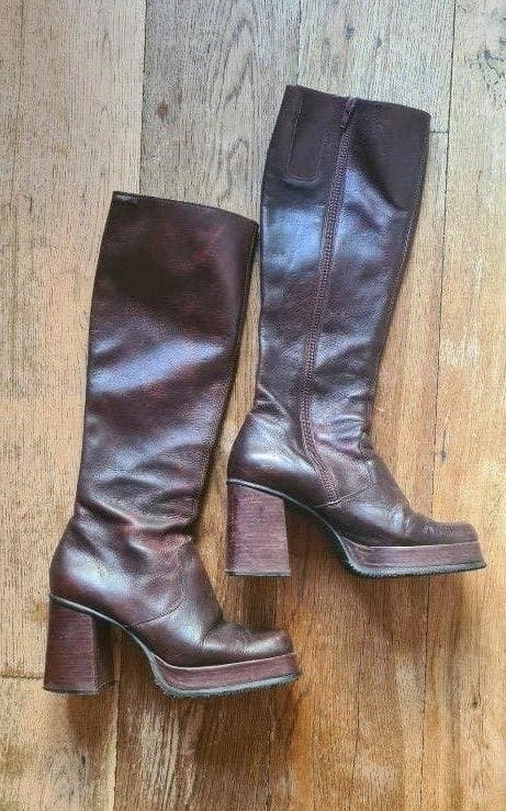 Destroy Laarzen met Plateau Cognac / Bruin 40, Hoge laarzen, Bruin, Destroy, Ophalen of Verzenden